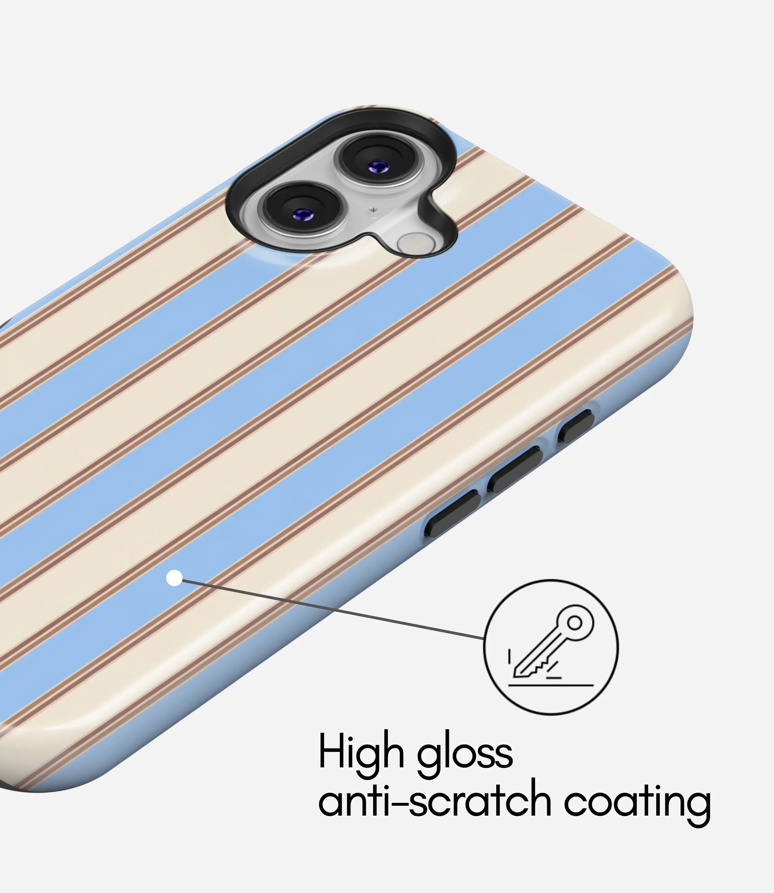 Sailor Cream Stripes Glossy Armoured Case