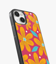 Load image into Gallery viewer, Yellow on Pink Floral Glass Case