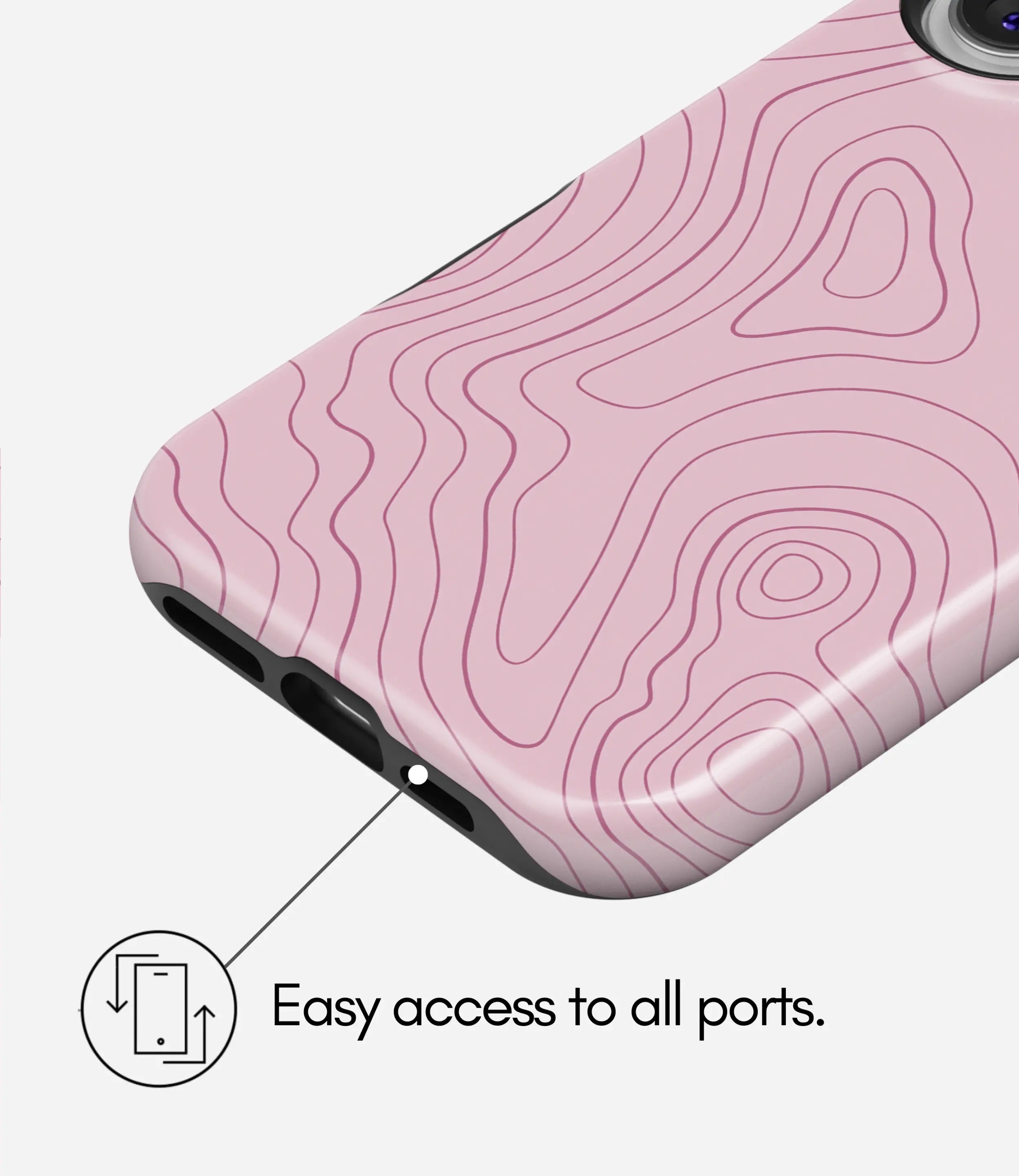 Blush Topo Lines Glossy Armoured Case