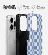 Load image into Gallery viewer, Powder Blue Plaid Glossy Armoured Case