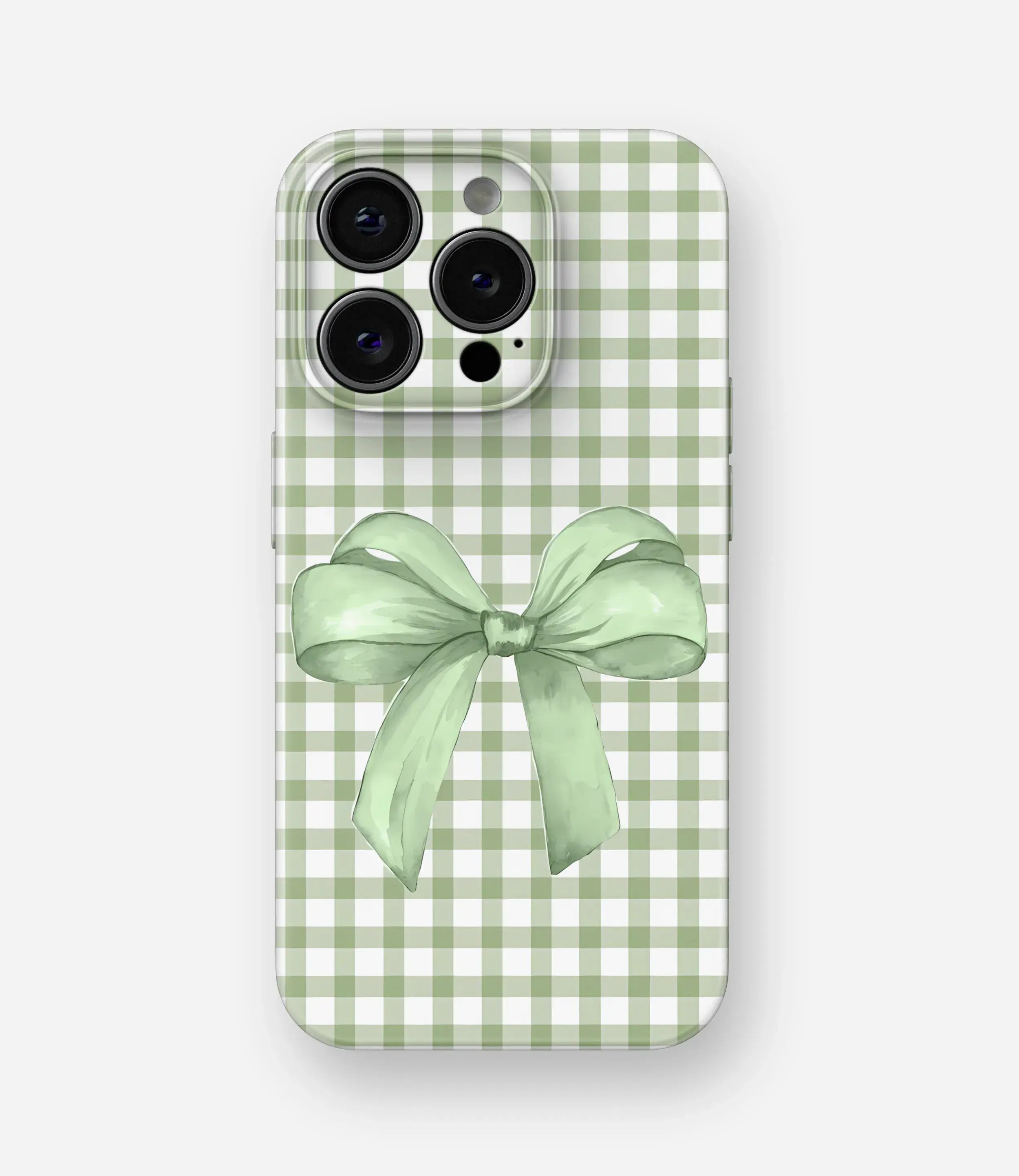 Soft Sage Ribbon Glossy Hard Case