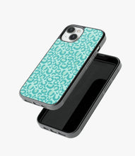 Load image into Gallery viewer, Aqua Leopard Print Glass Case