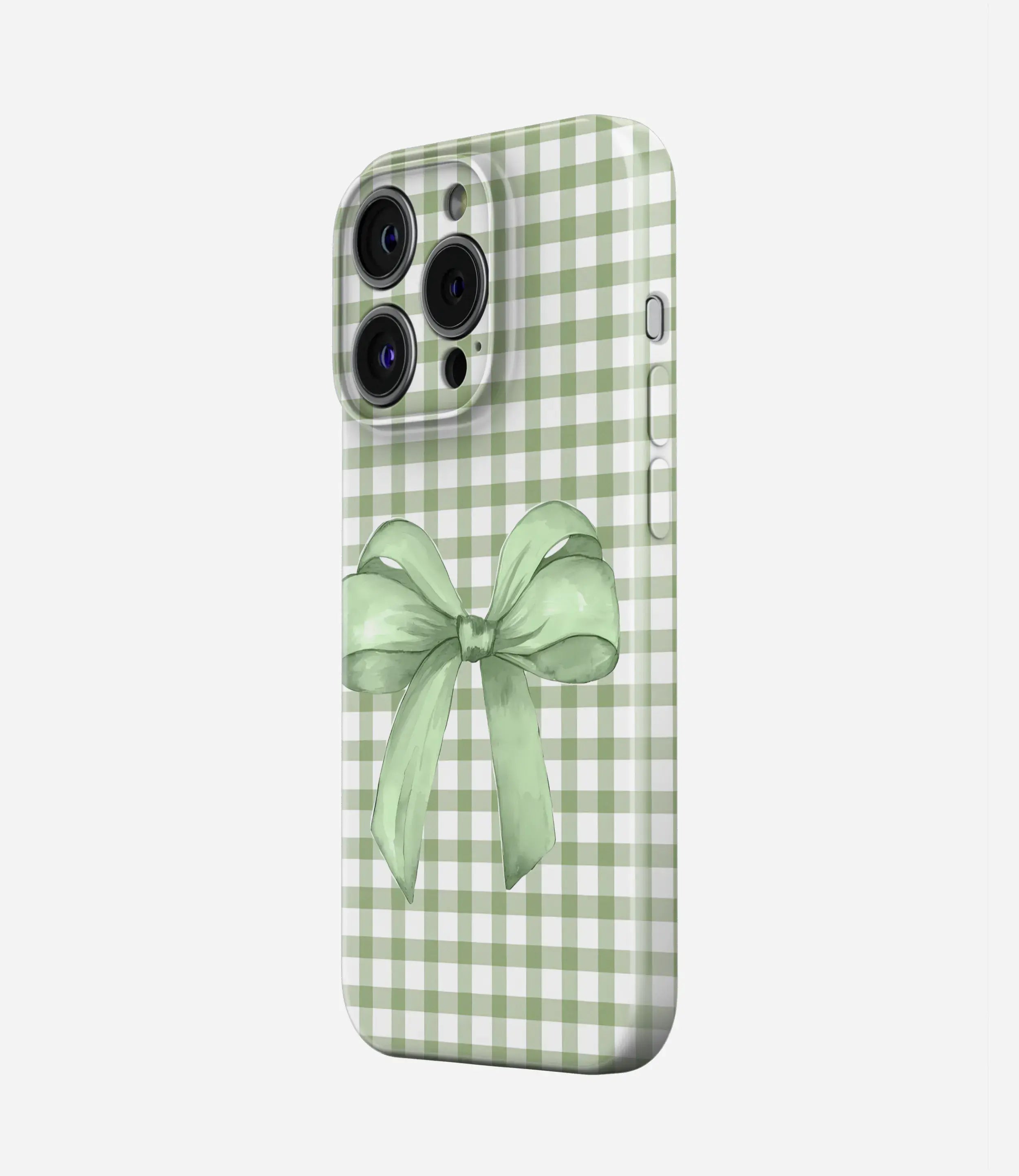 Soft Sage Ribbon Glossy Hard Case