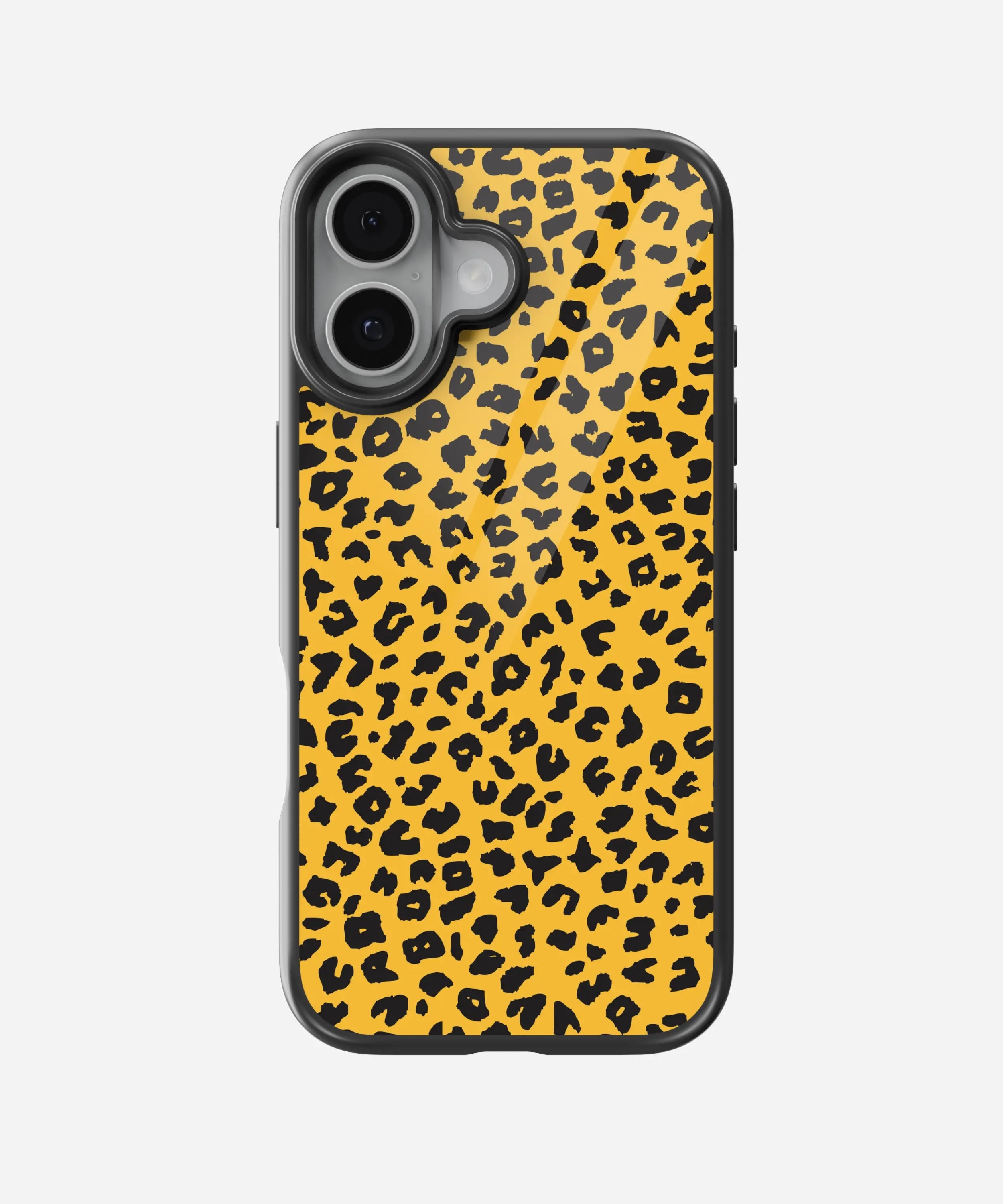 Yellow Leopard Print Glass Case