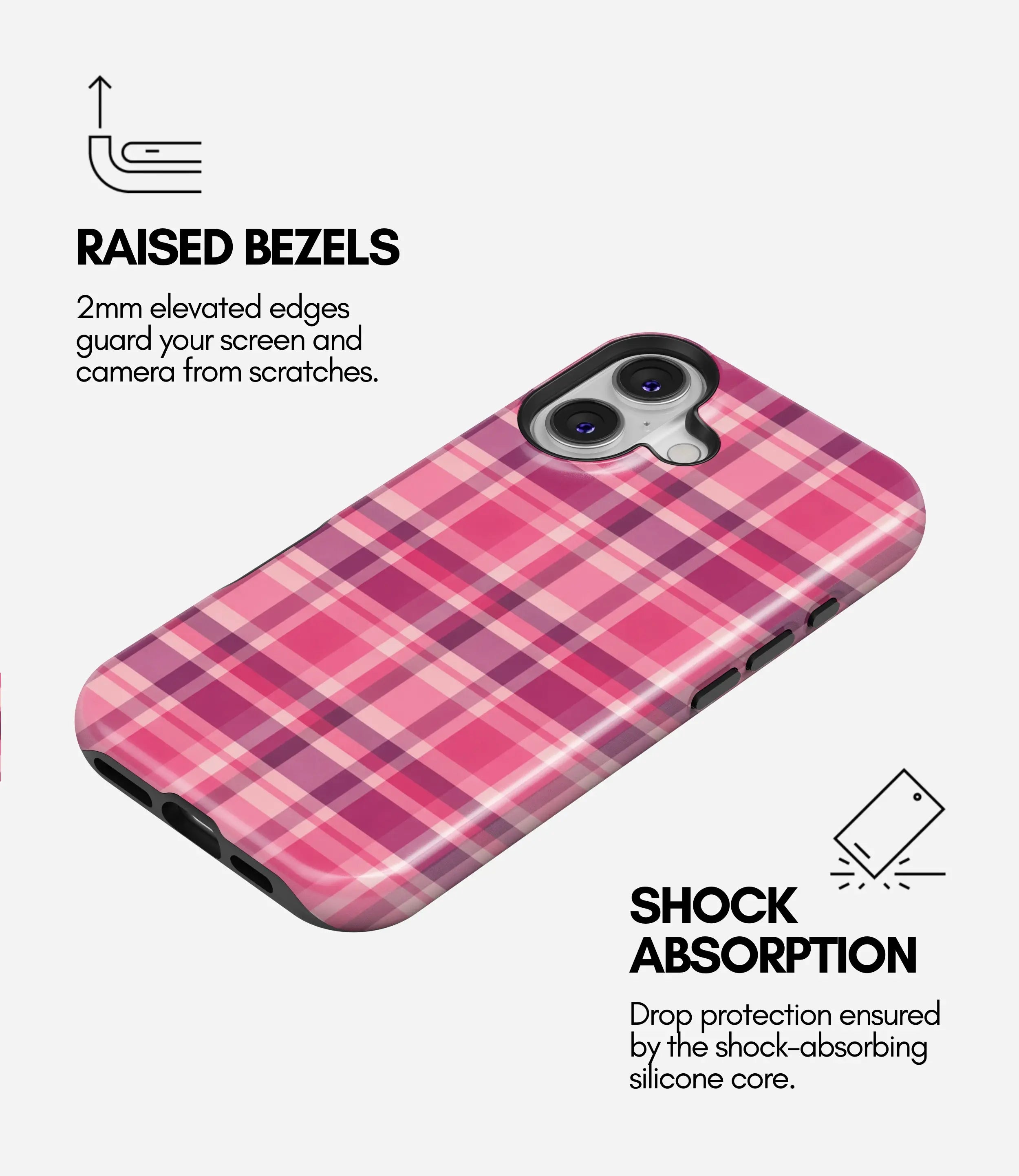 Pink Plaid Harmony Glossy Armoured Case