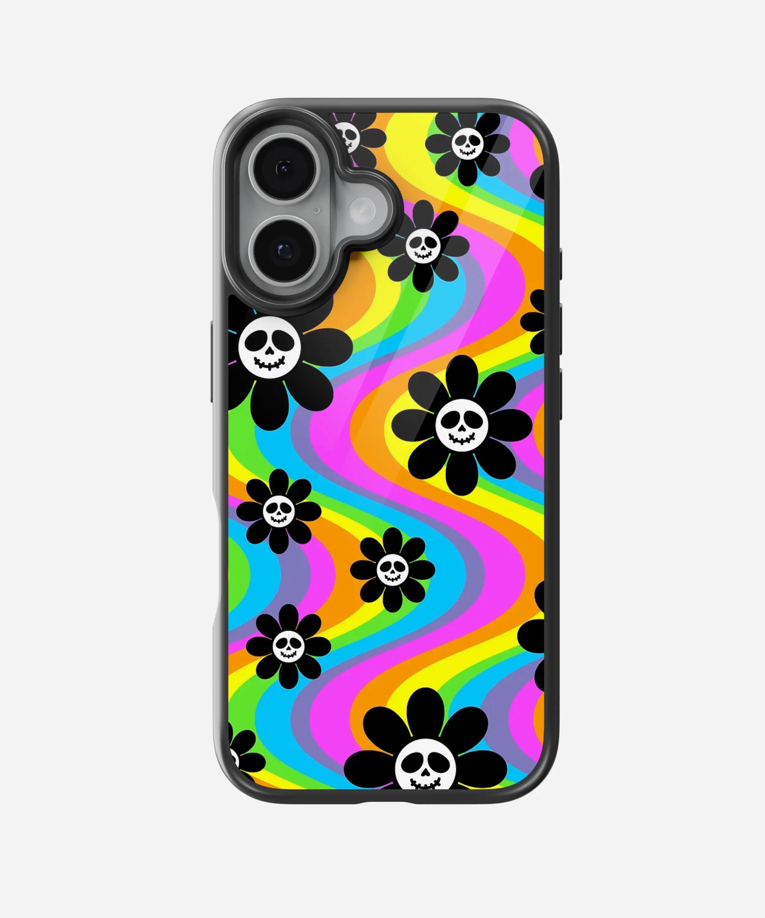 Psychedelic Skull Smiley Glass Case