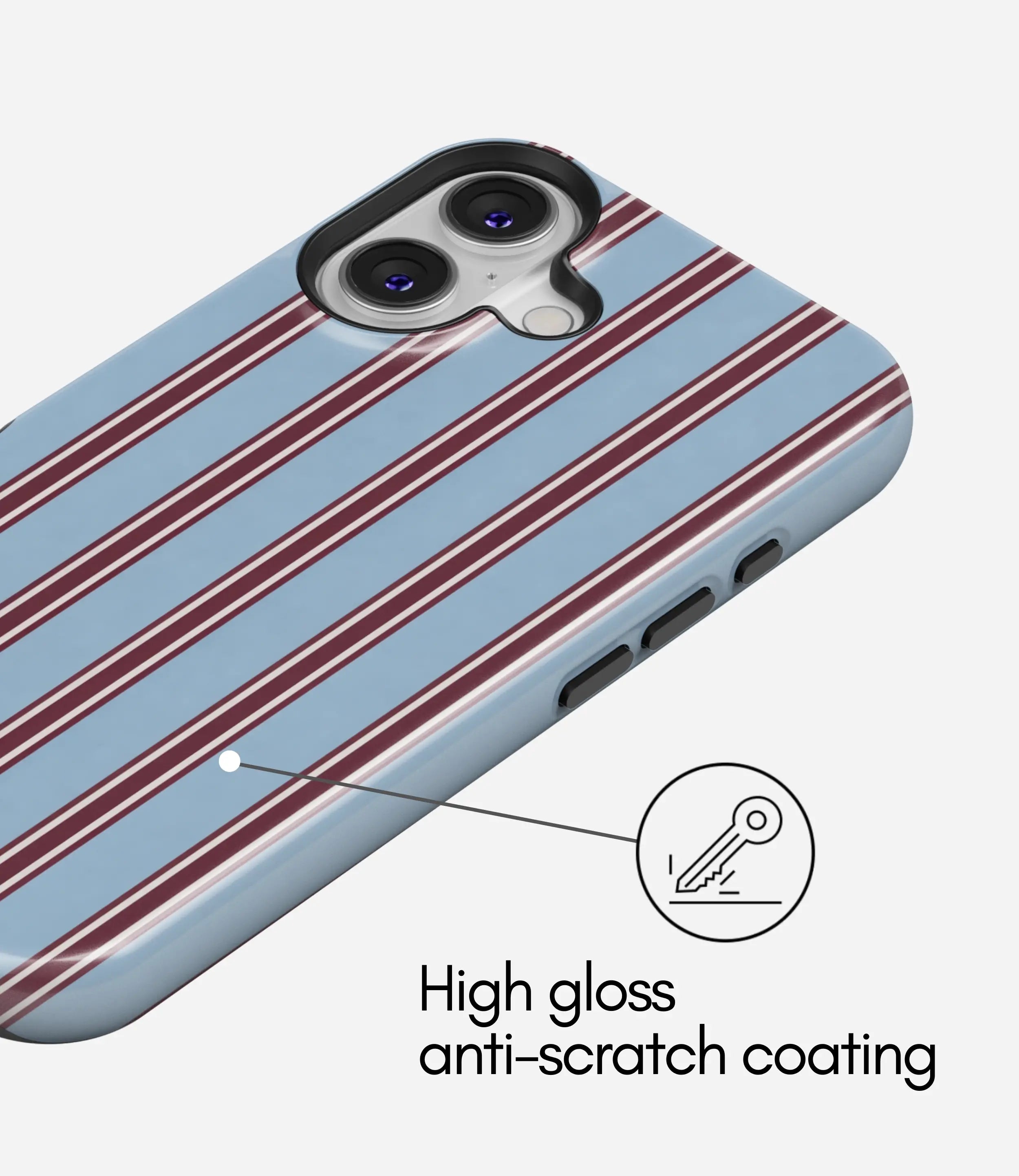 Bordeaux Stripe Glossy Armoured Case