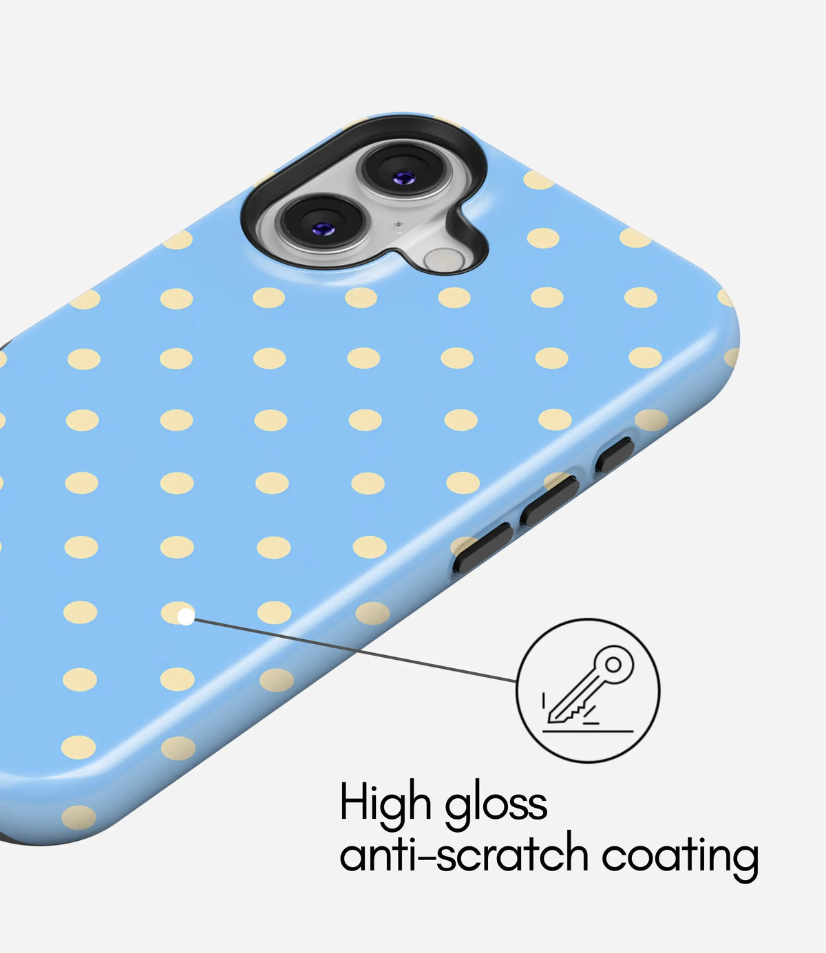 Butter Dot Blue Glossy Armoured Case