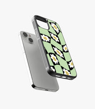 Load image into Gallery viewer, Daisy Black/Green Checkered Glass Case