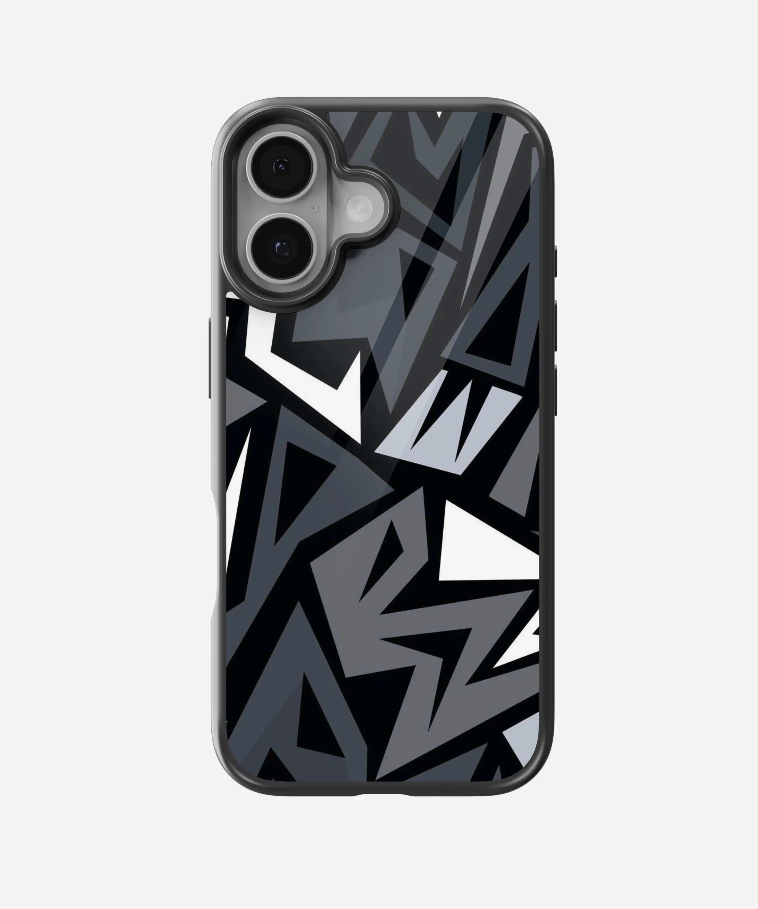 Abstract Black/Grey Geometric Pattern Glass Case