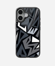 Load image into Gallery viewer, Abstract Black/Grey Geometric Pattern Glass Case