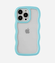 Load image into Gallery viewer, Sky Blue Wavy Clear Soft iPhone Case