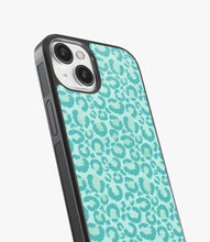 Load image into Gallery viewer, Aqua Leopard Print Glass Case