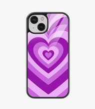 Load image into Gallery viewer, Y2K Purple Hearts Glass Case