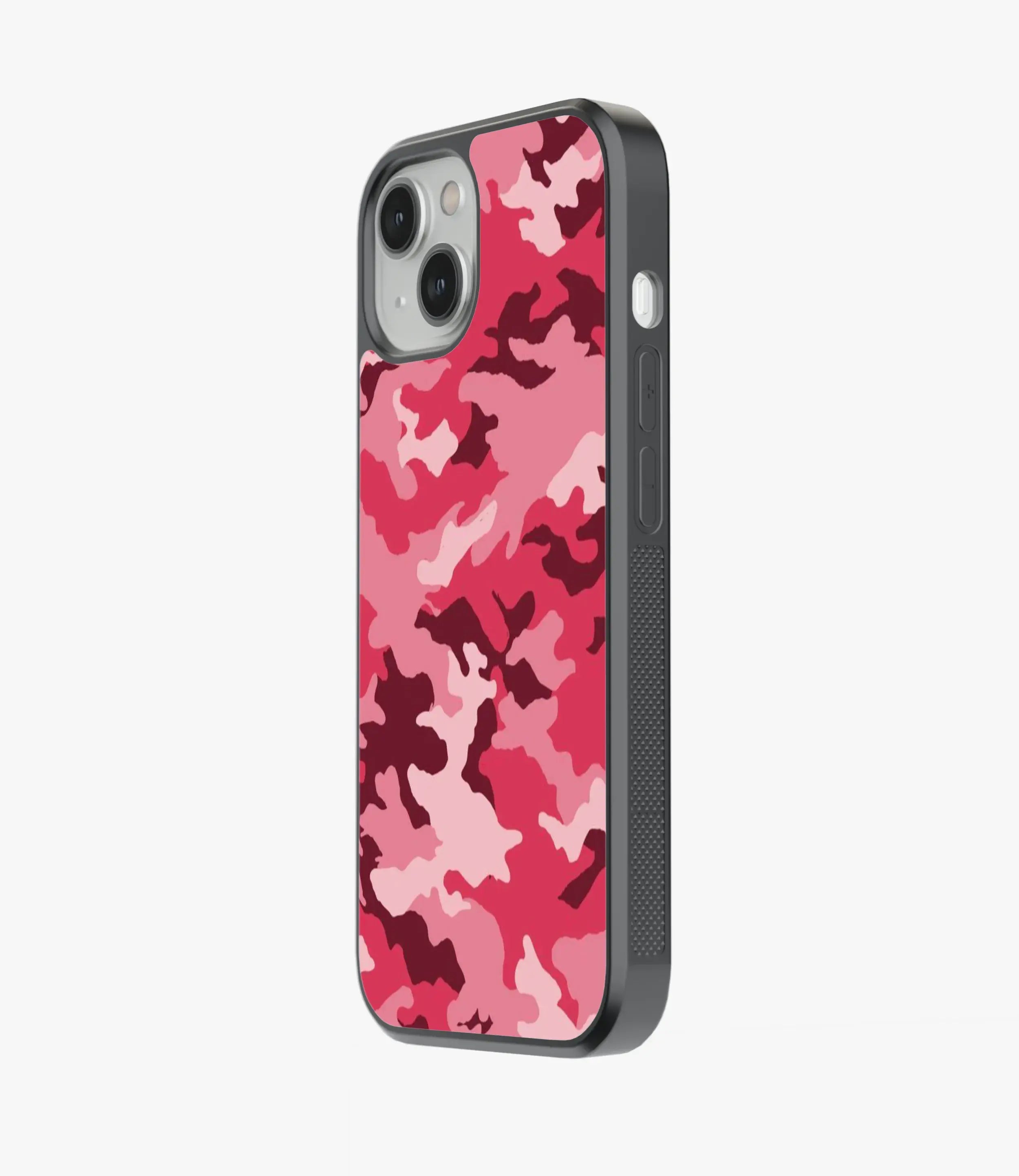Red Camo Glass Case