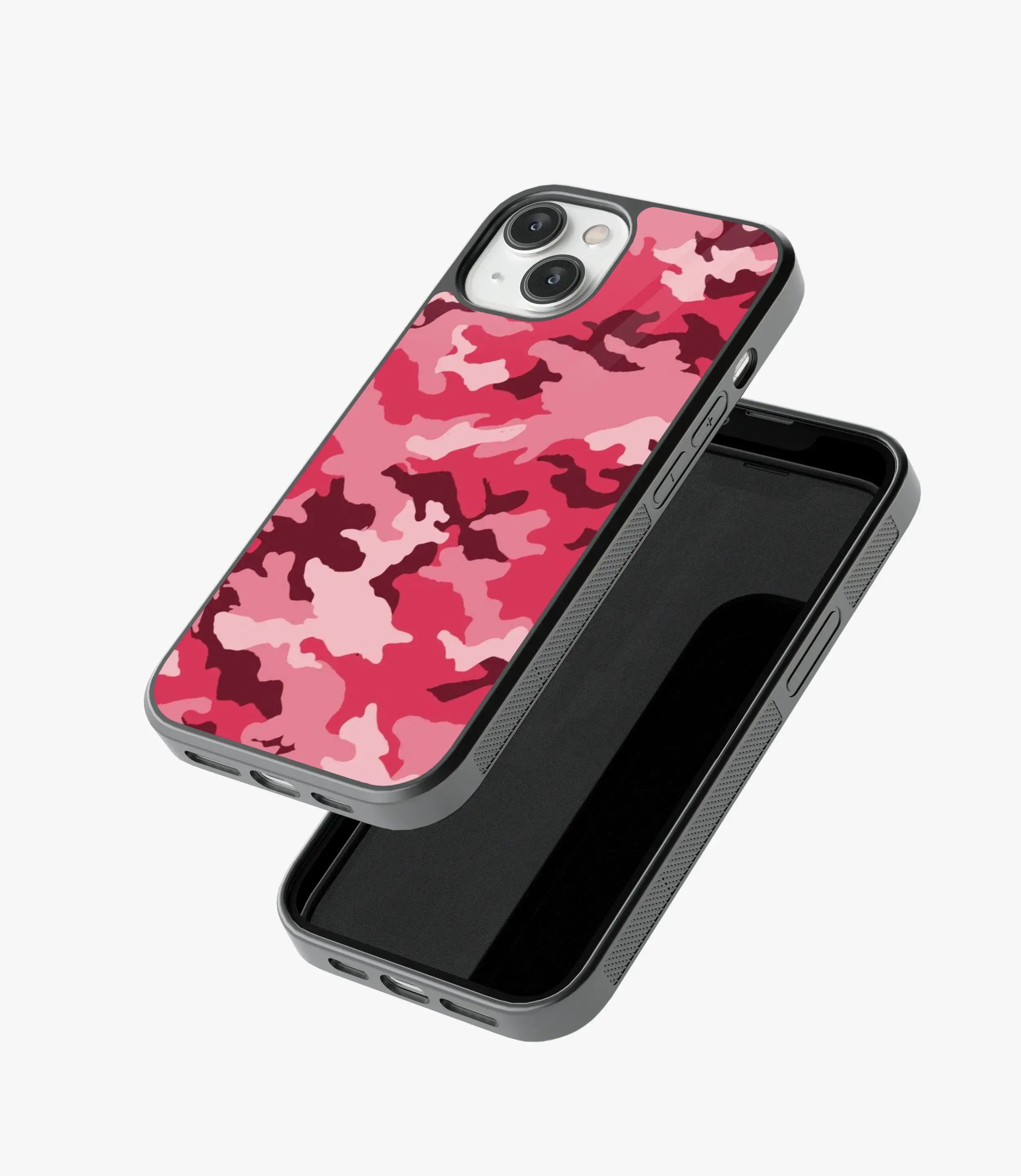 Red Camo Glass Case