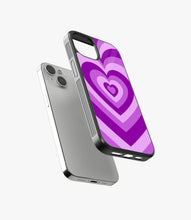 Load image into Gallery viewer, Y2K Purple Hearts Glass Case