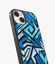Load image into Gallery viewer, Abstract Blue Stripes Geometric Pattern Glass Case