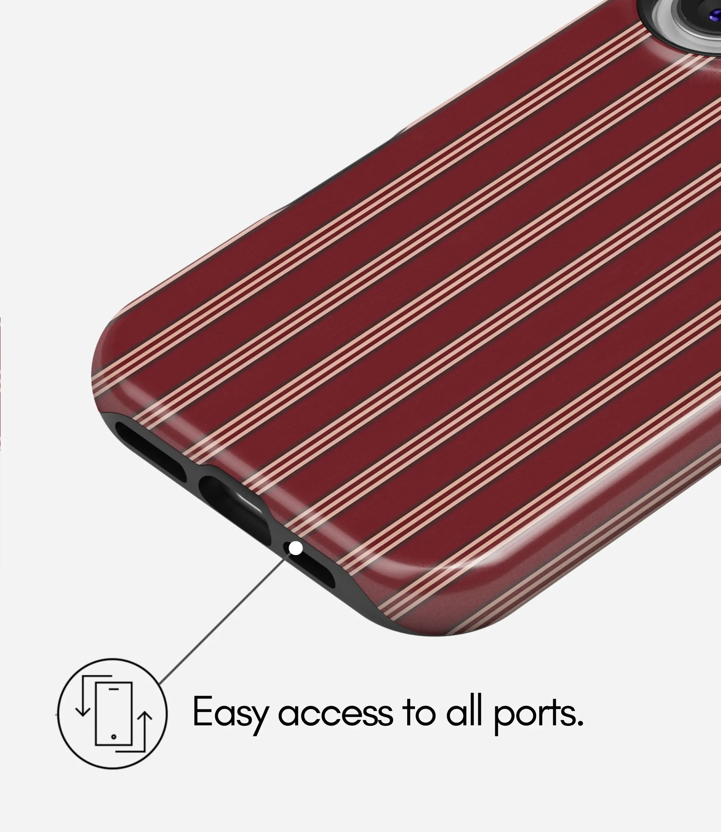 Burgundy Luxe Lines Glossy Armoured Case