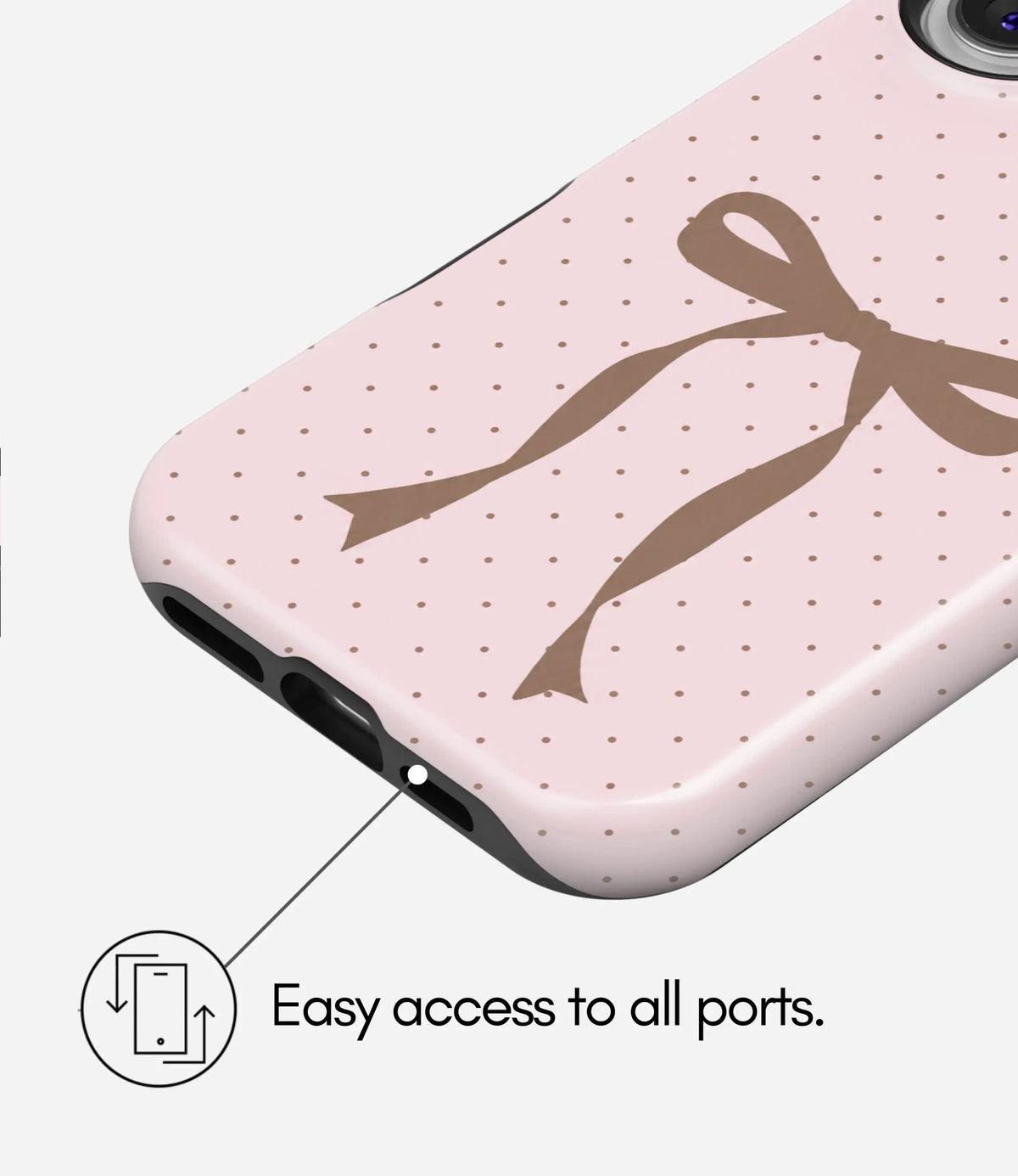 Coquette Bow Dot Glossy Armoured Case