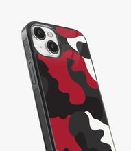 Load image into Gallery viewer, Red White & Black Camo Glass Case