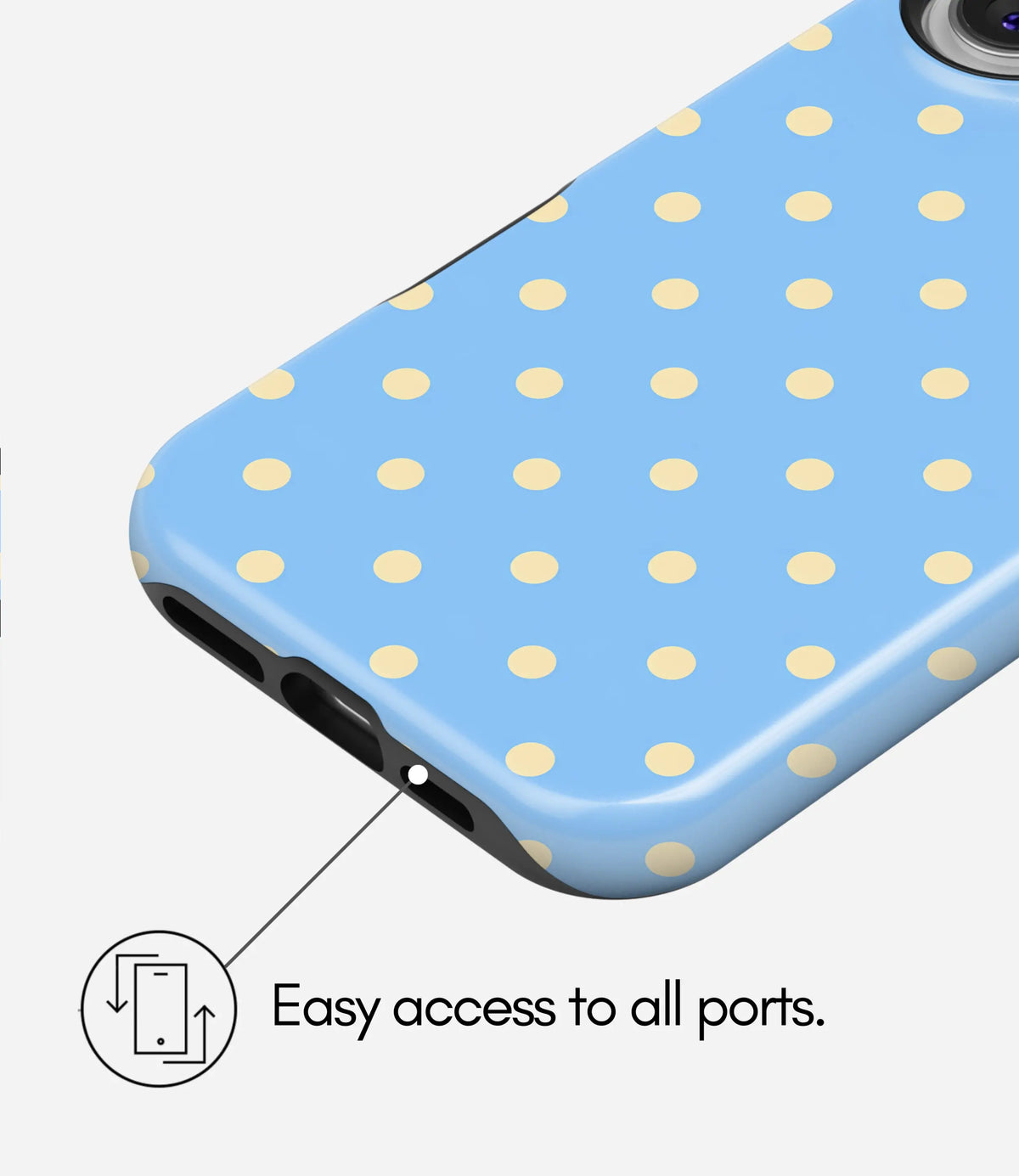 Butter Dot Blue Glossy Armoured Case