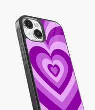 Load image into Gallery viewer, Y2K Purple Hearts Glass Case
