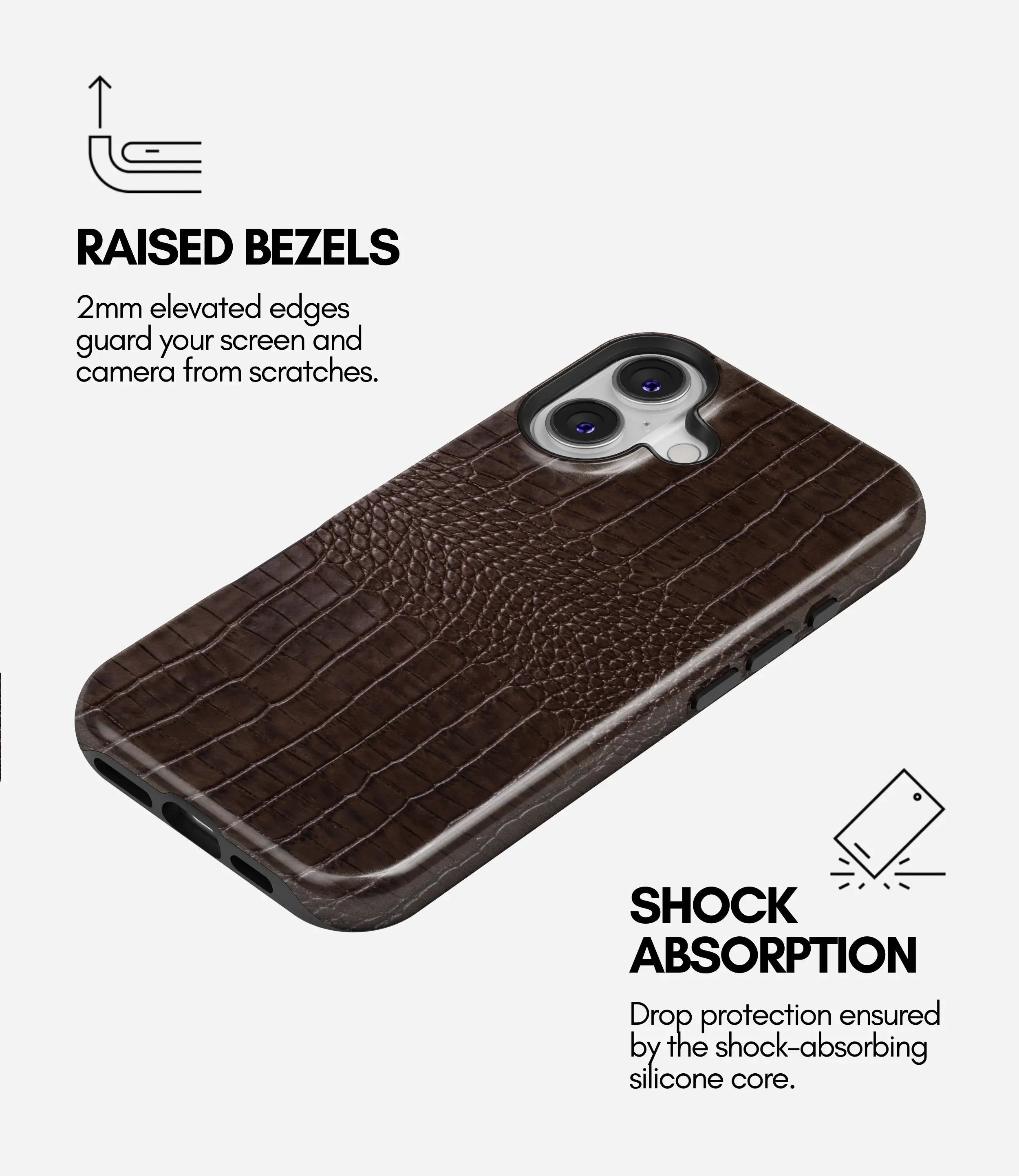Cocoa Crocodile Glossy Armoured Case