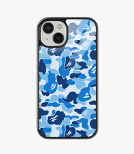 Load image into Gallery viewer, Blue & White Camo Glass Case