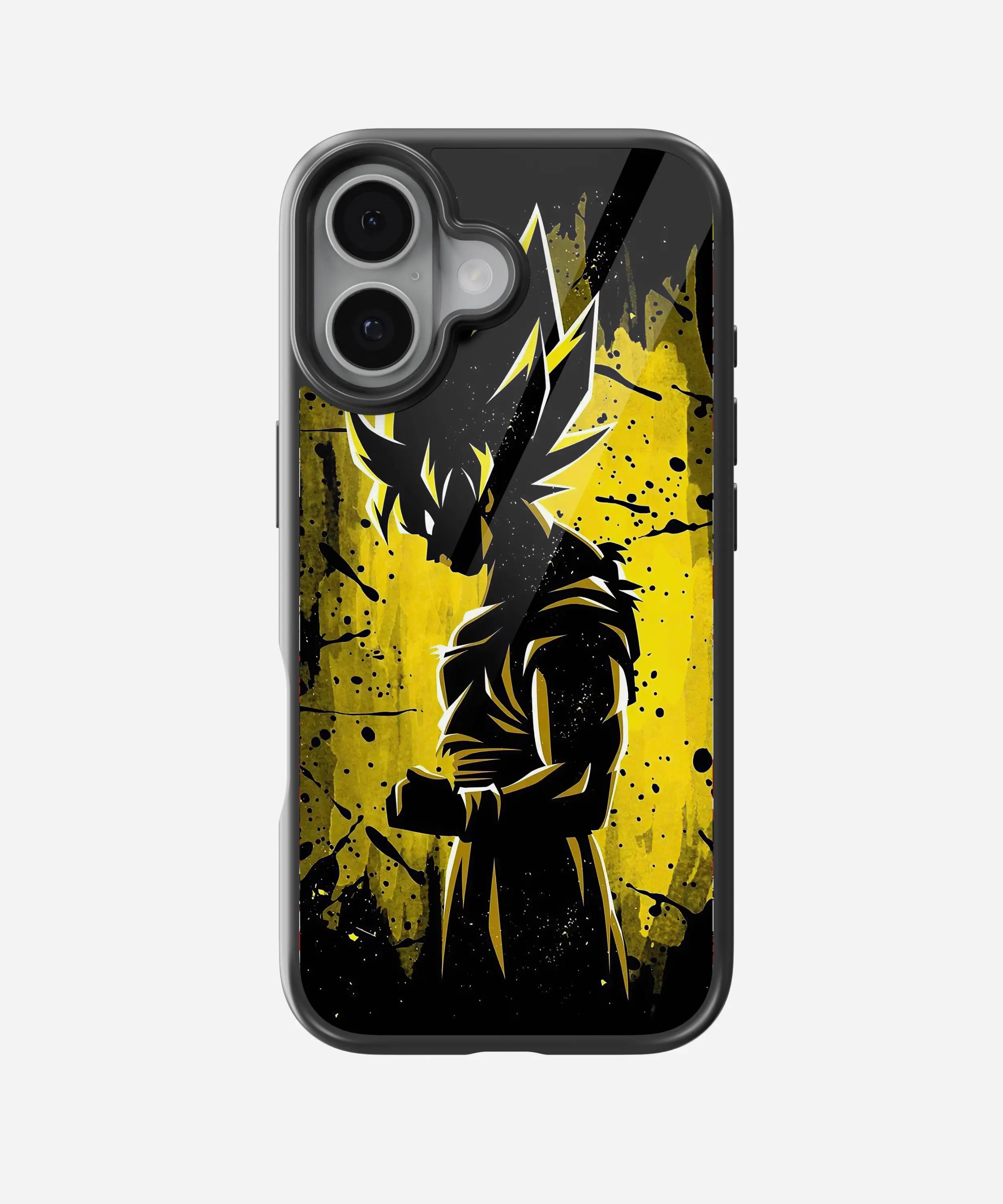 Yellow Goku Art Glass Phone Case