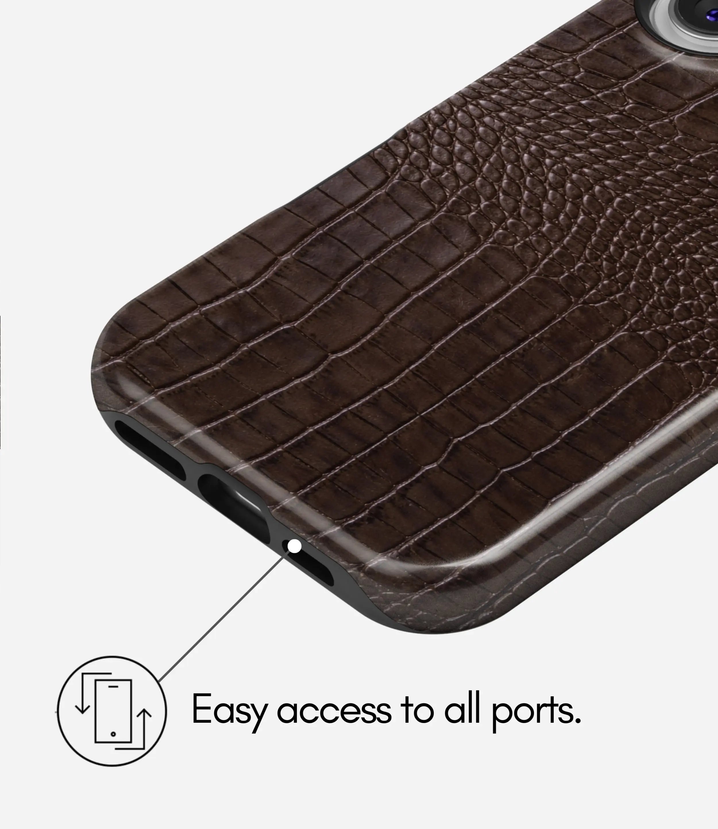 Cocoa Crocodile Glossy Armoured Case