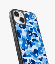 Load image into Gallery viewer, Blue & White Camo Glass Case