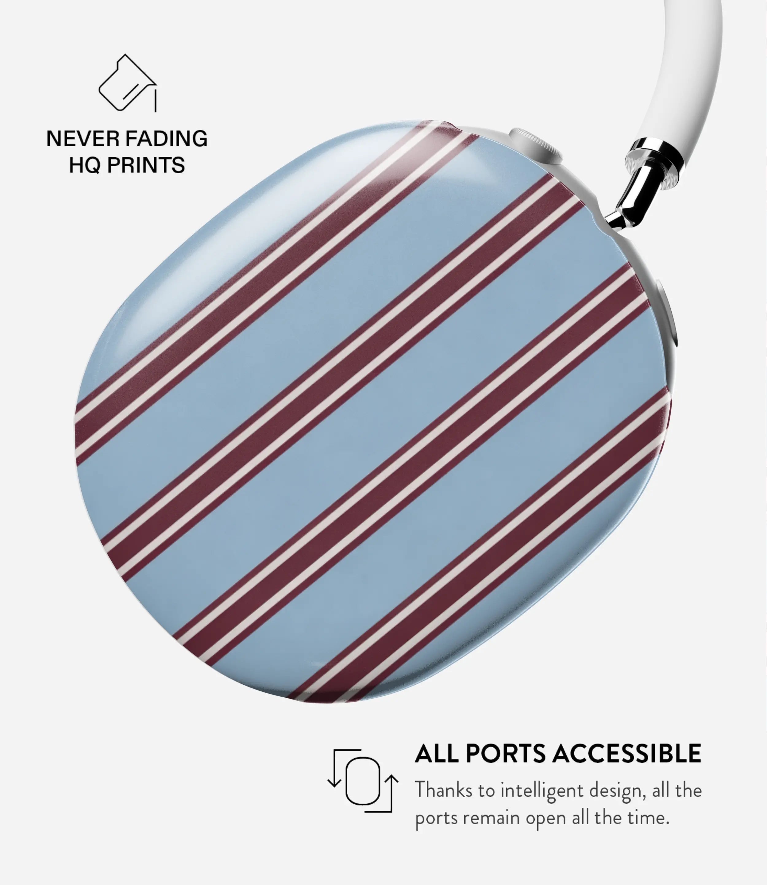 Bordeaux Stripe Glossy Airpods Max Case