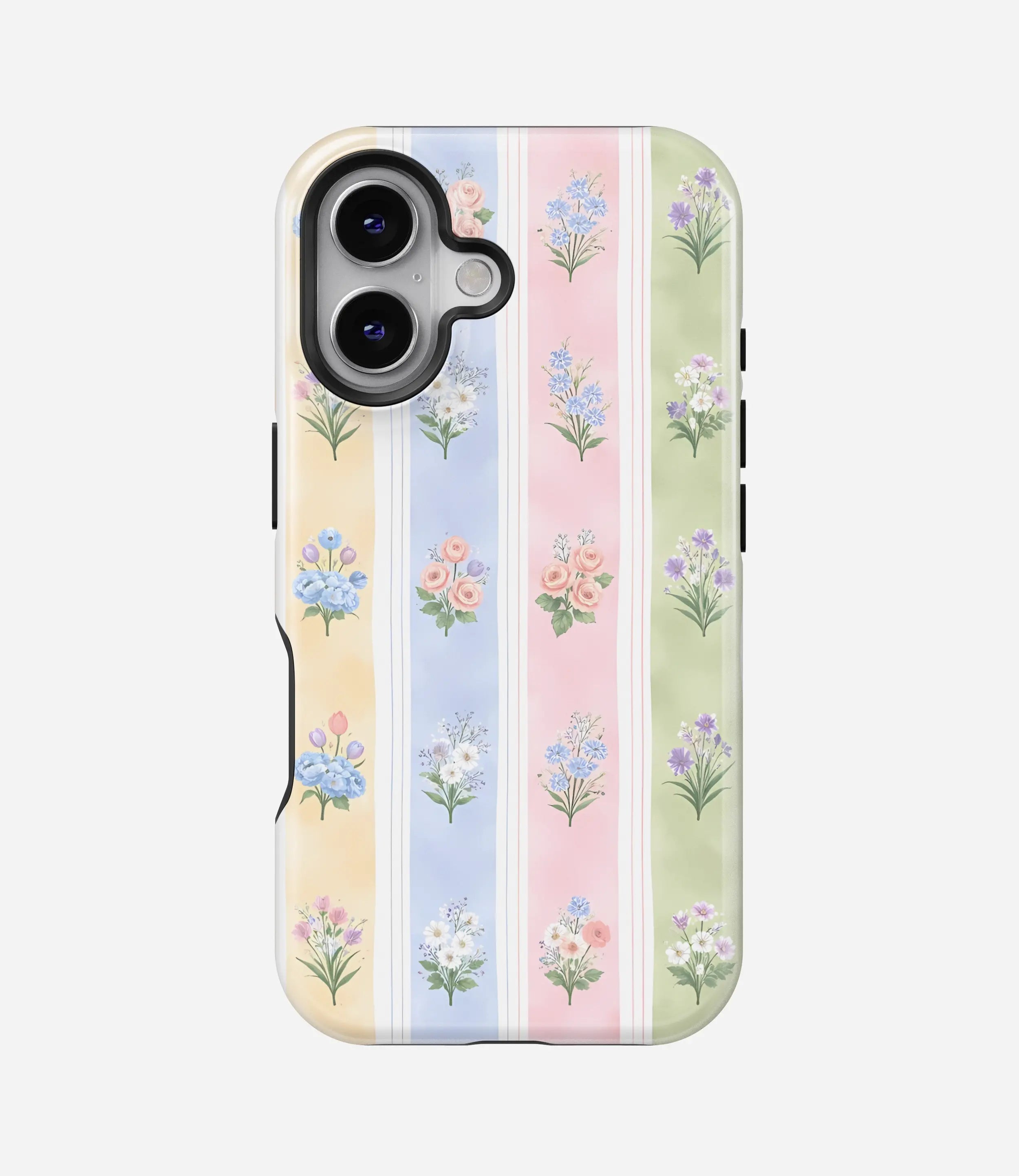 Pastel Bouquet Stripes Glossy Armoured Case