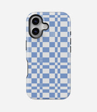 Load image into Gallery viewer, Powder Blue Plaid Glossy Armoured Case