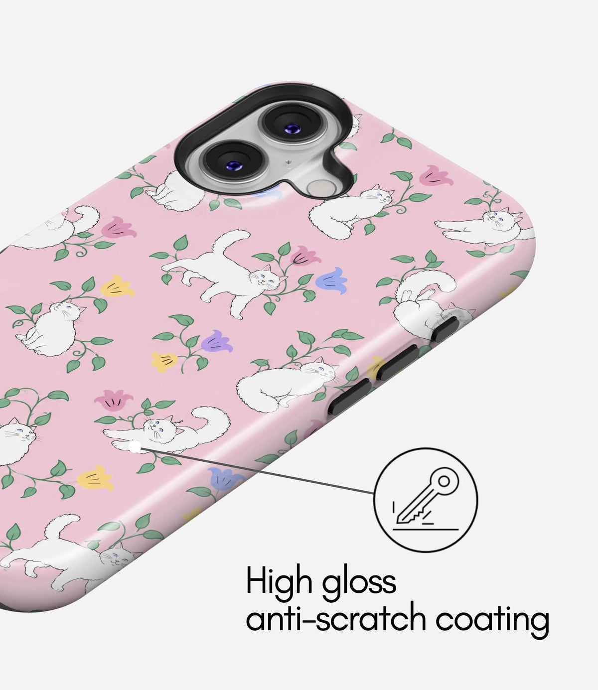 Blooming Meow Glossy Armoured Case