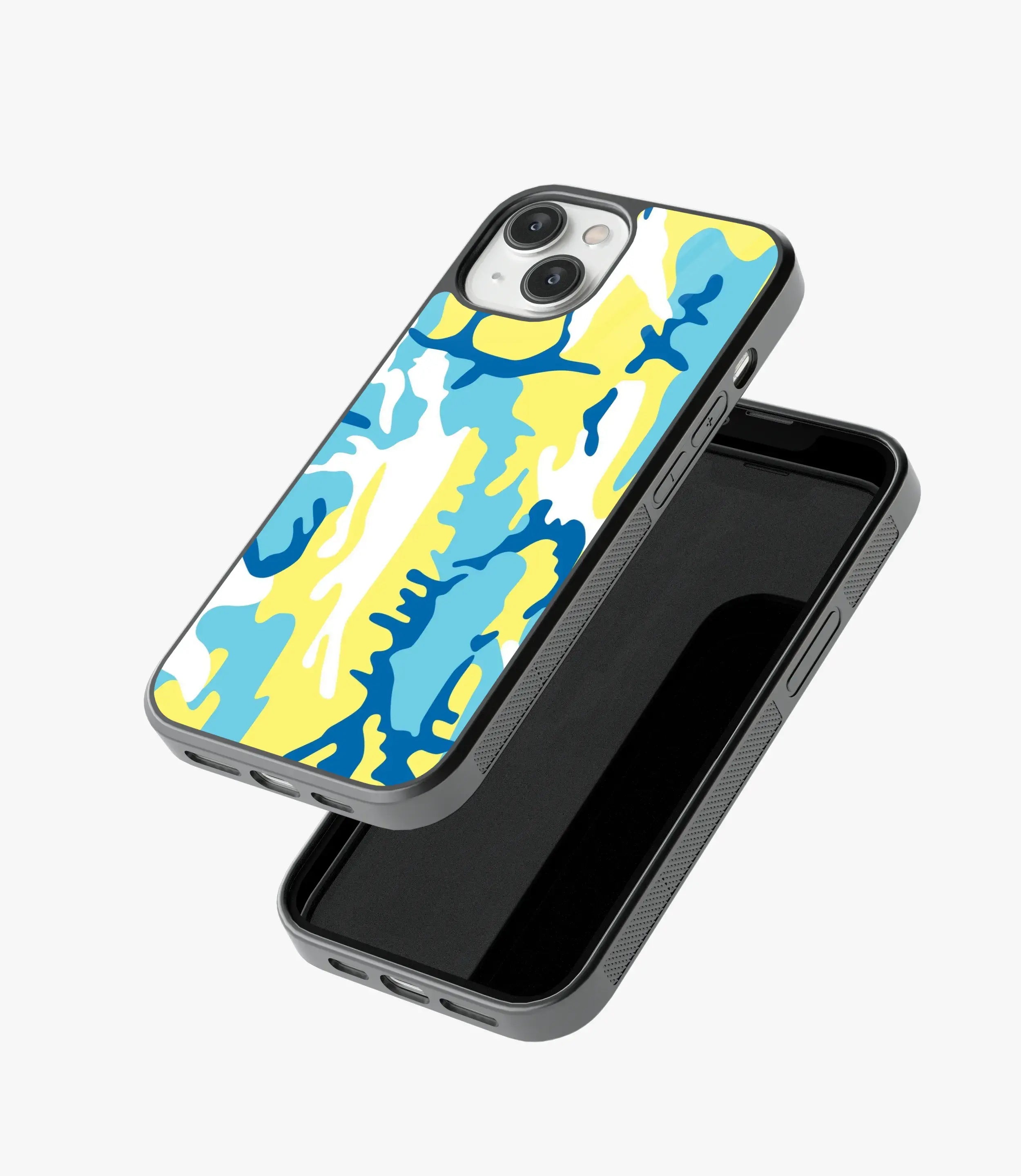 Yellow Camo Glass Case