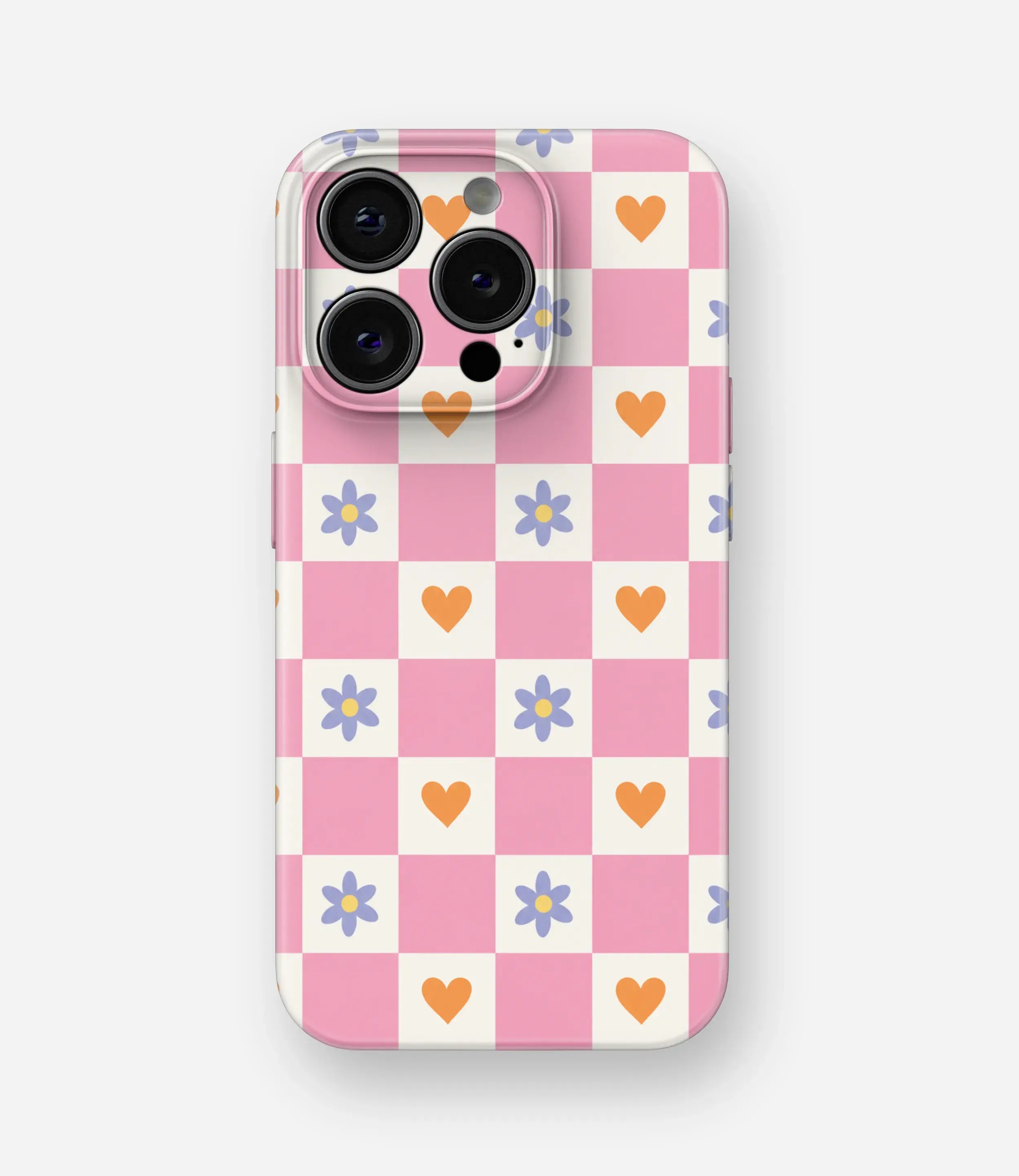 Happy Hearts Checkerboard Glossy Hard Case