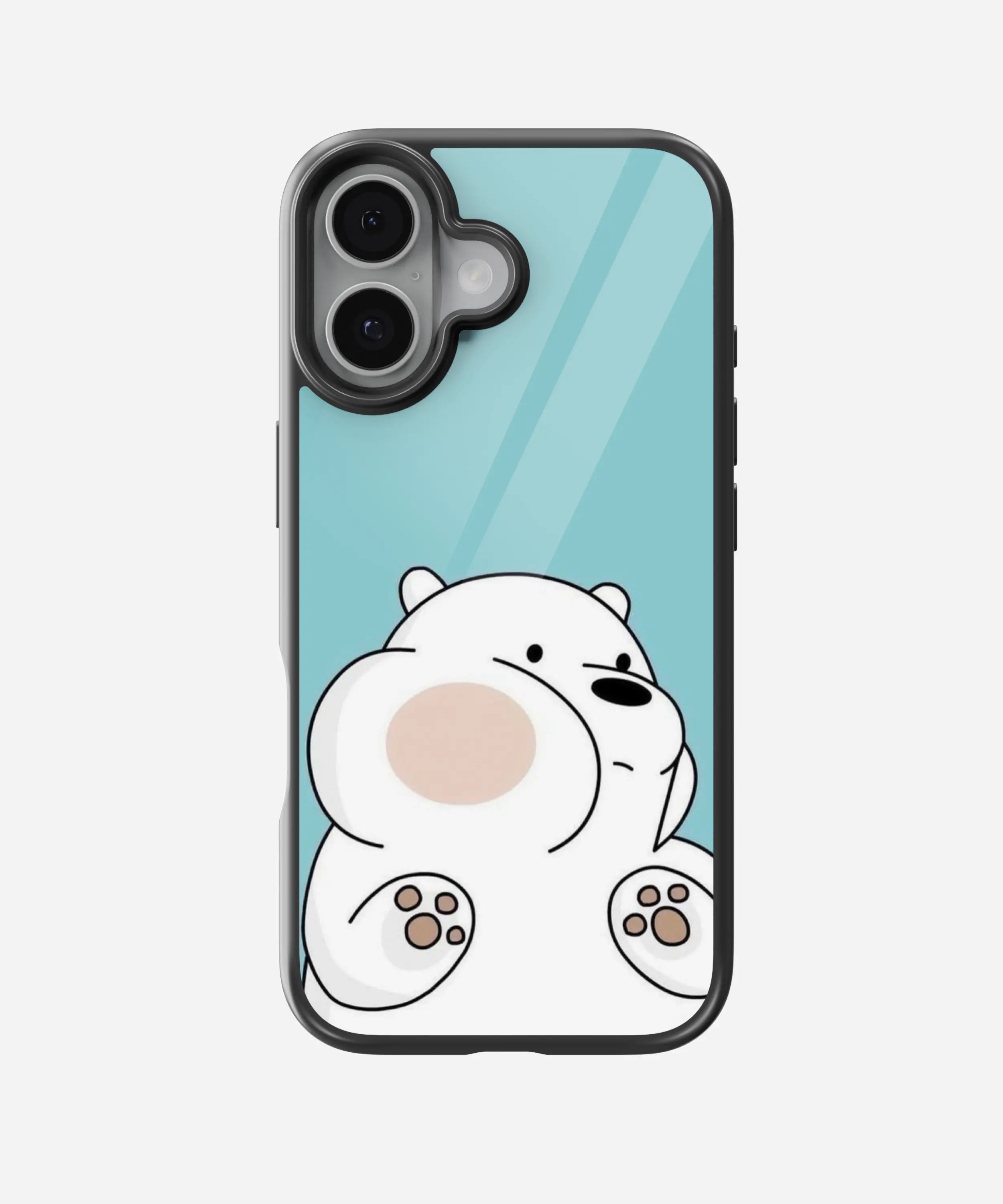 Cute White Bear Glass Case