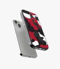 Load image into Gallery viewer, Red White & Black Camo Glass Case