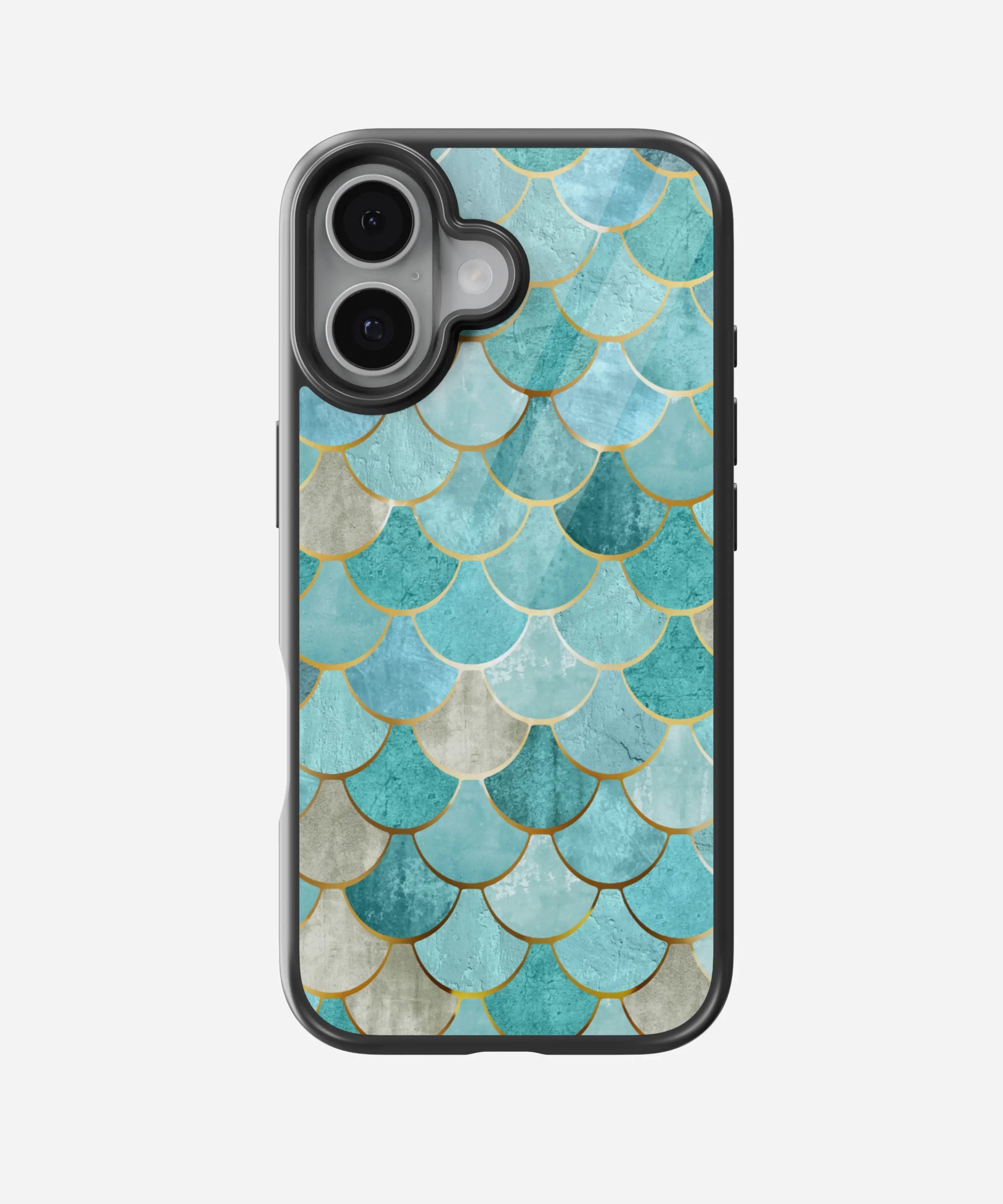 Mermaid Fish Pattern Glass Case