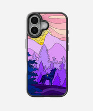 Load image into Gallery viewer, Glittering Wolf In Jungle Glass Case