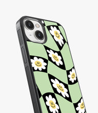 Load image into Gallery viewer, Daisy Black/Green Checkered Glass Case