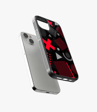 Load image into Gallery viewer, Abstract Geometric Black/Red Pattern Glass Case