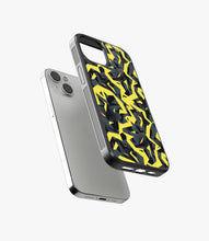 Load image into Gallery viewer, Black Yellow Camo Glass Case