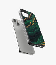 Load image into Gallery viewer, Green Emerald Marble Glass Phone Case