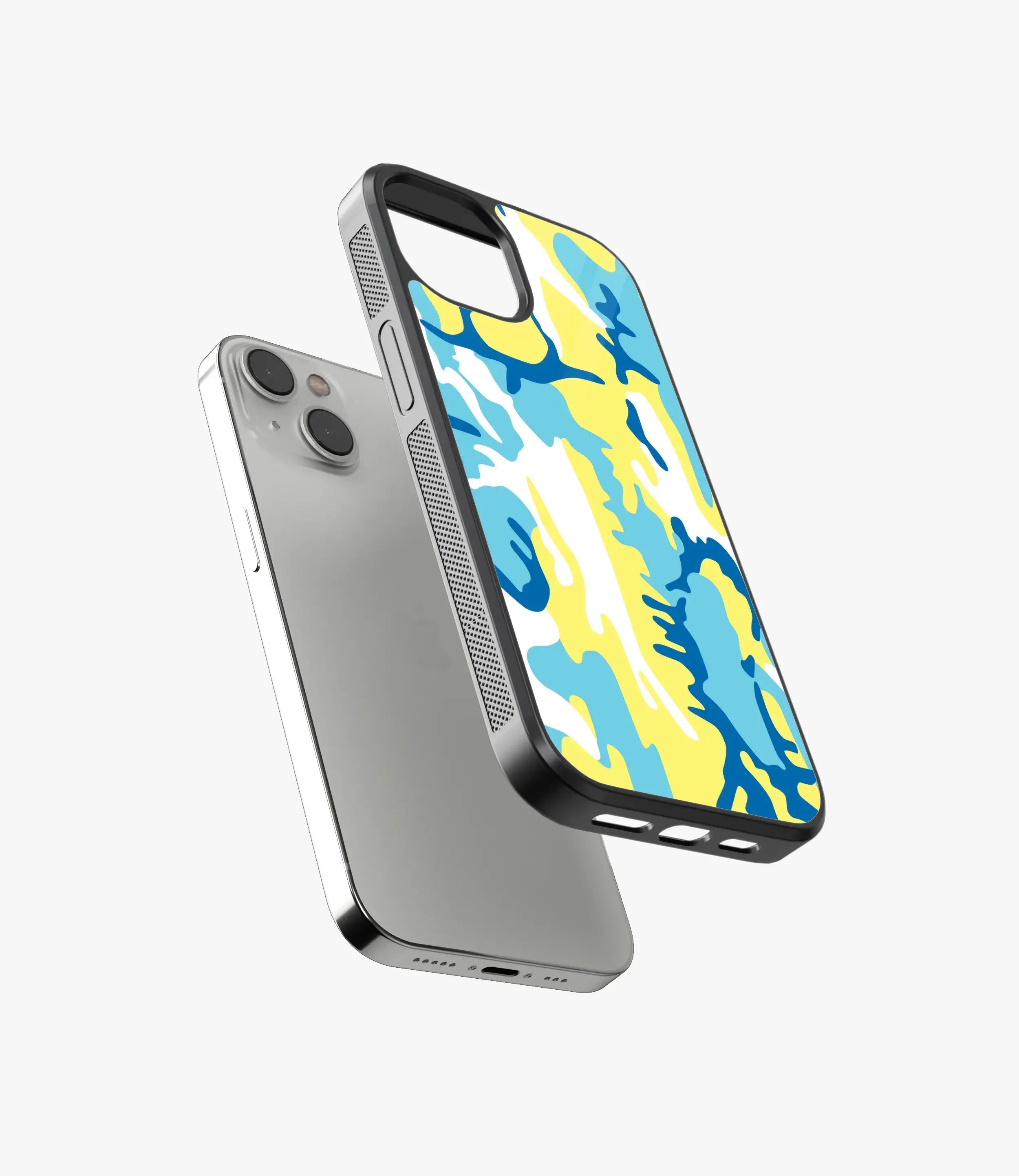 Yellow Camo Glass Case