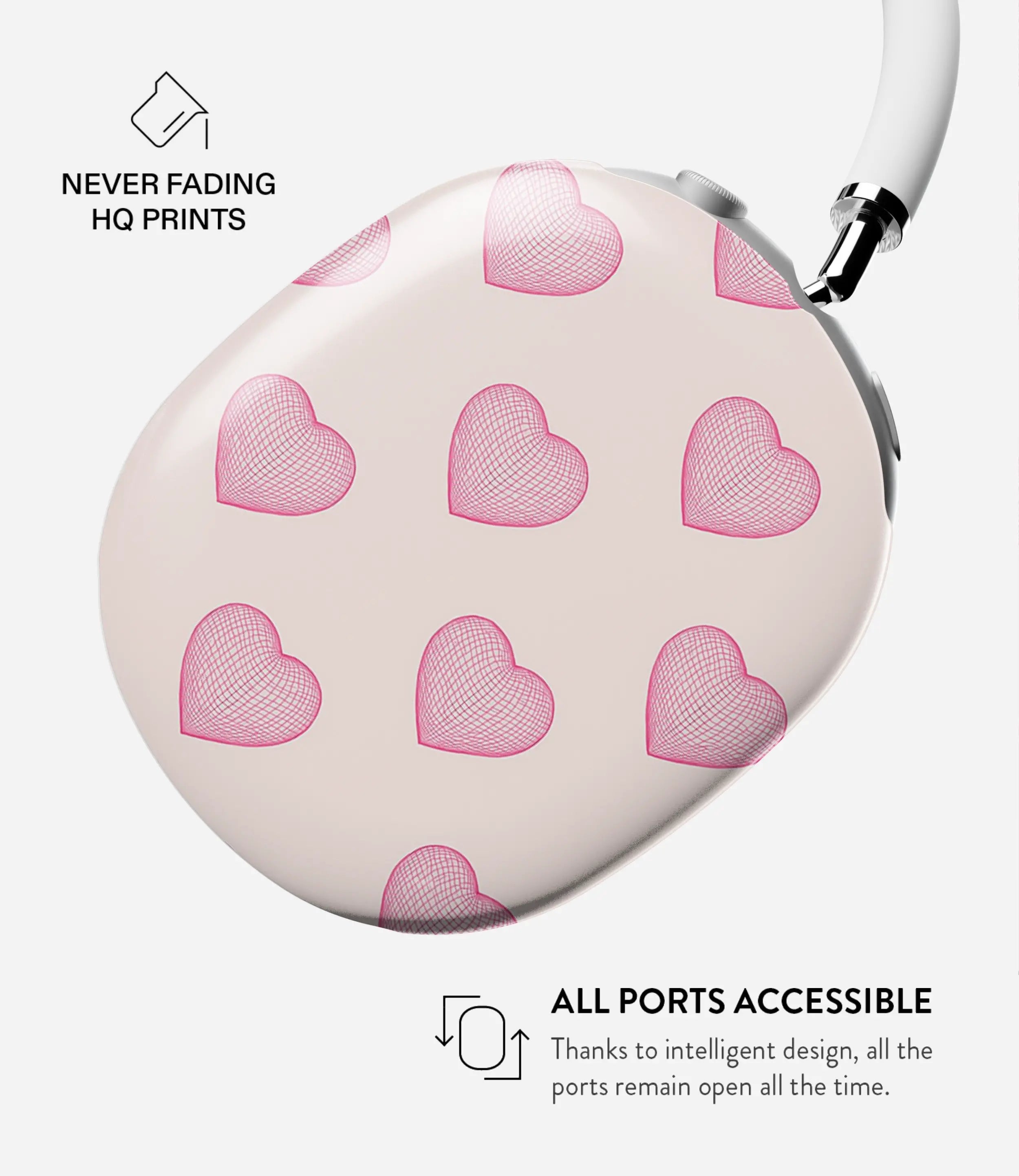 Heart Grid Glossy Airpods Max Case