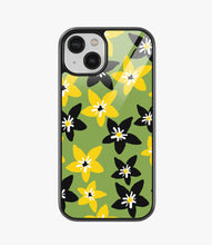 Load image into Gallery viewer, Yellow Black Texture Floral Glass Case