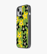 Load image into Gallery viewer, Yellow Black Texture Floral Glass Case